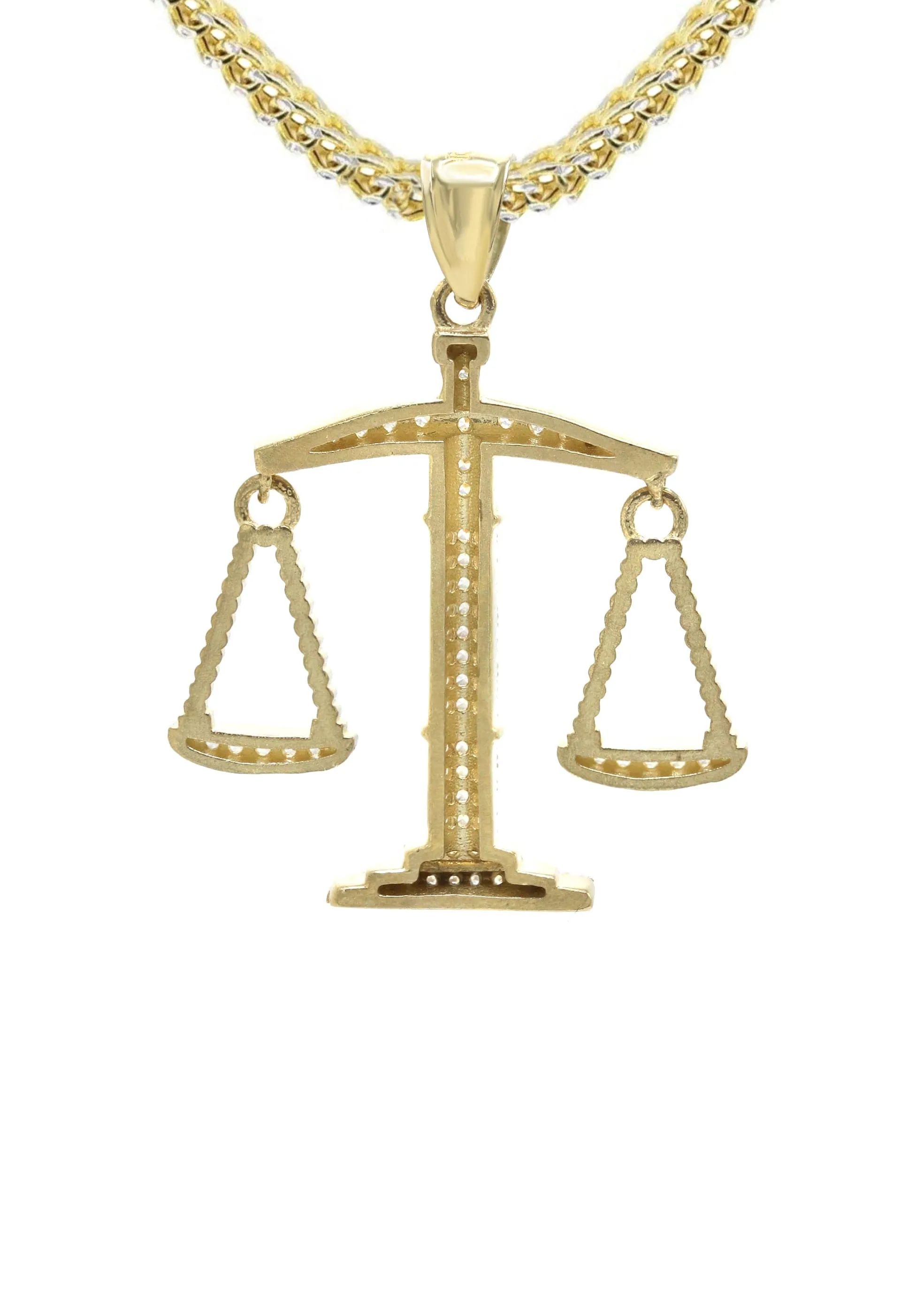 10K Yellow Gold Scales Of Justice Necklace | Appx. 15 Grams