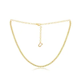 14 kt yellow gold, 14" diamond choker necklace featuring 2.30 cts tw brilliant cut round diamonds