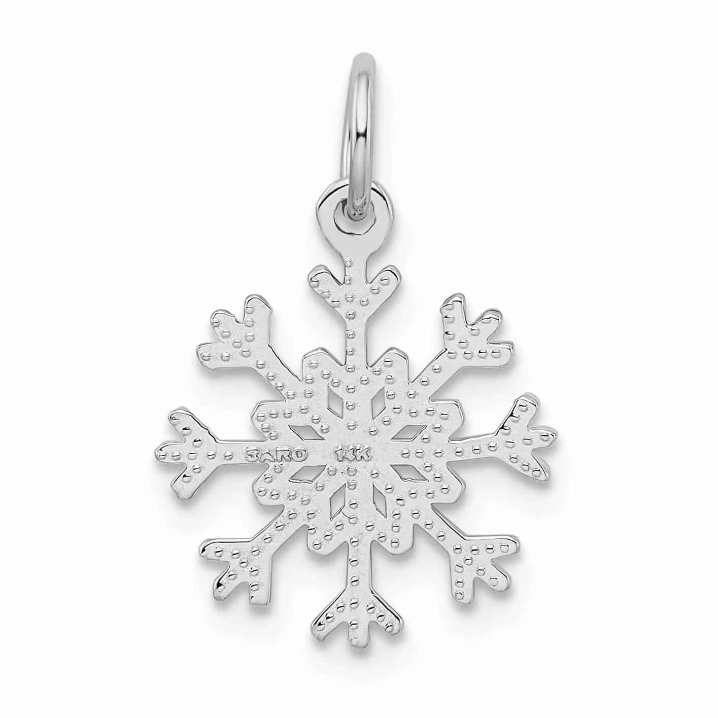 14 White Gold Polished Snowflake Charm Pendant