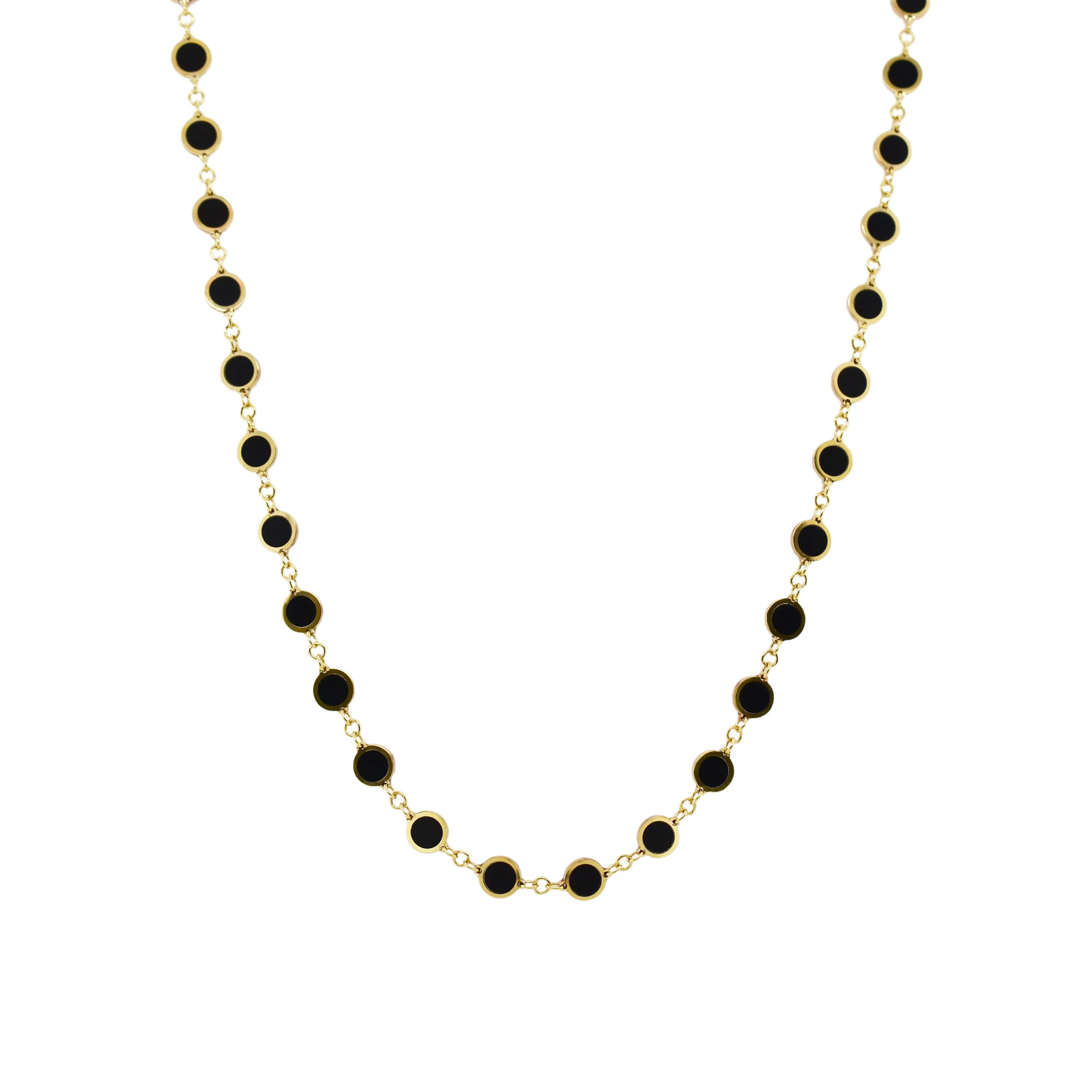 14K Gold Circle Station Necklace