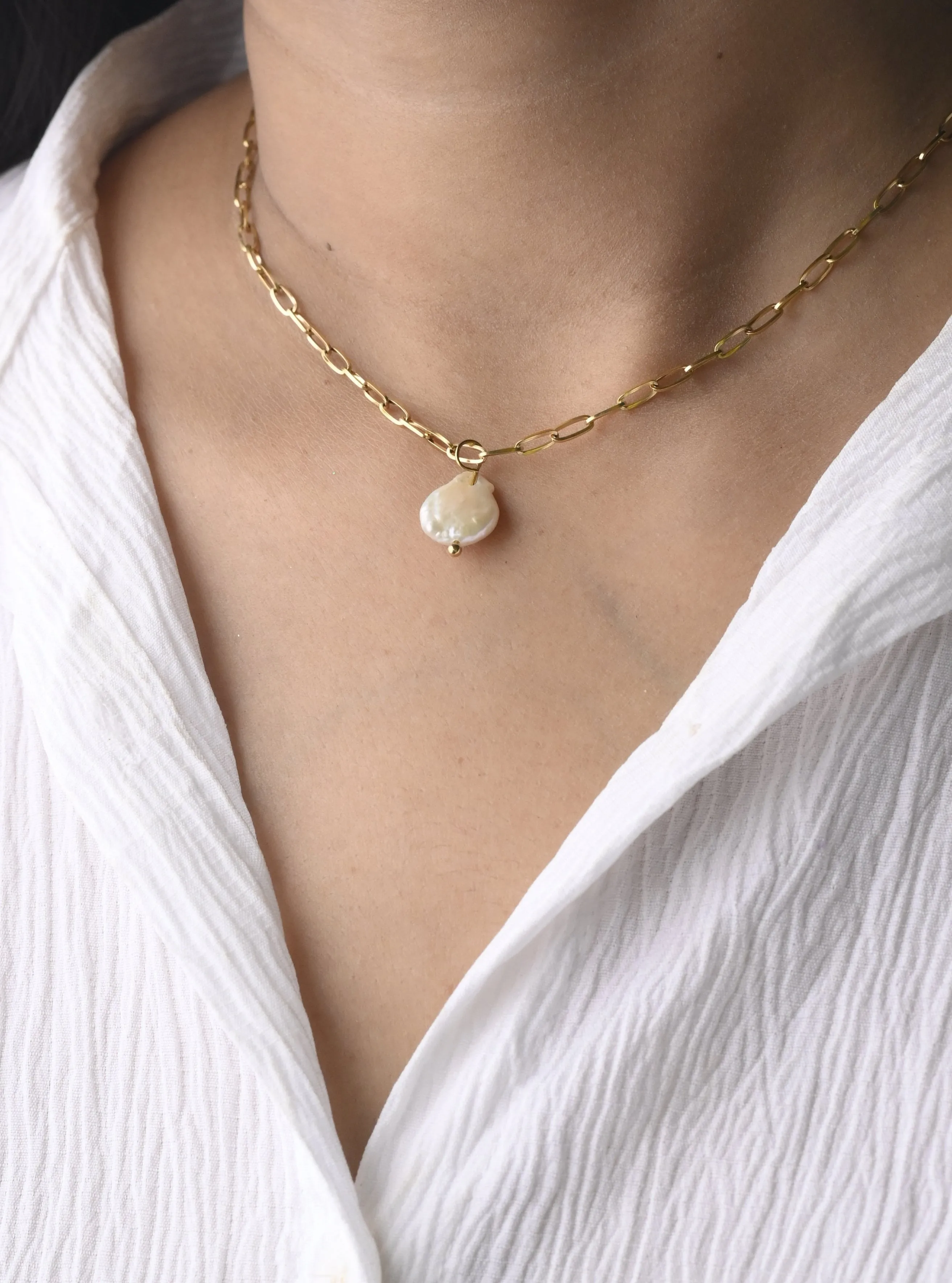 14K Gold-Filled Pearl Pendant Necklace