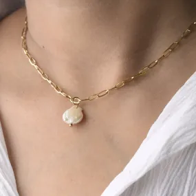 14K Gold-Filled Pearl Pendant Necklace