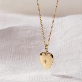 14k Gold Heart Mini Locket Necklace