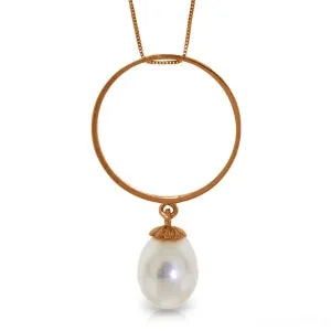 14K Solid Rose Gold Necklace w/ Briolette Pearl