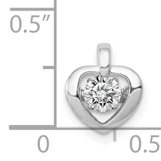 14k White Gold 1/4ct. Vibrant Diamond Fancy Heart Design Pendant