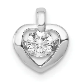 14k White Gold 1/4ct. Vibrant Diamond Fancy Heart Design Pendant