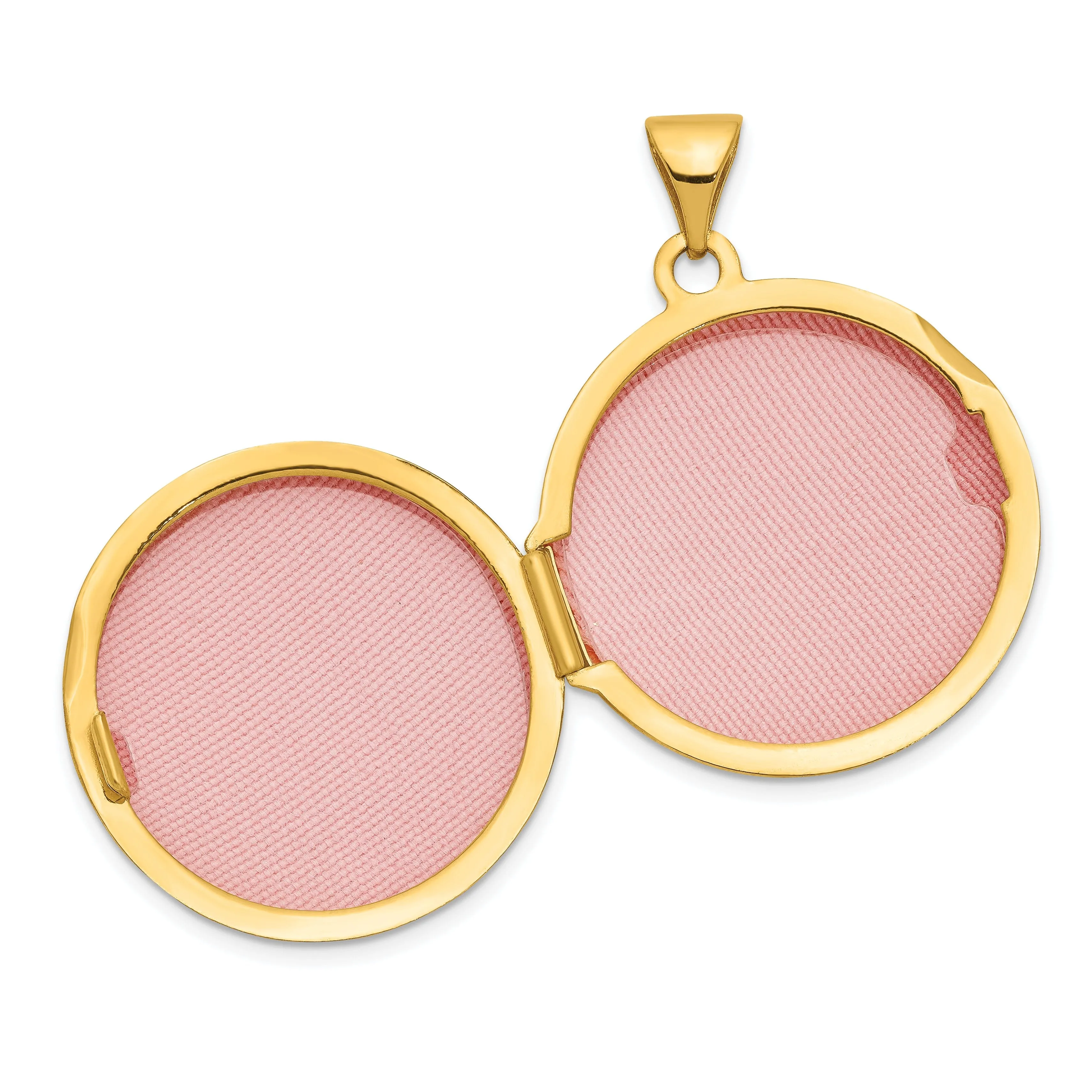 14k Yellow Gold 20MM Round Plain Flat Locket