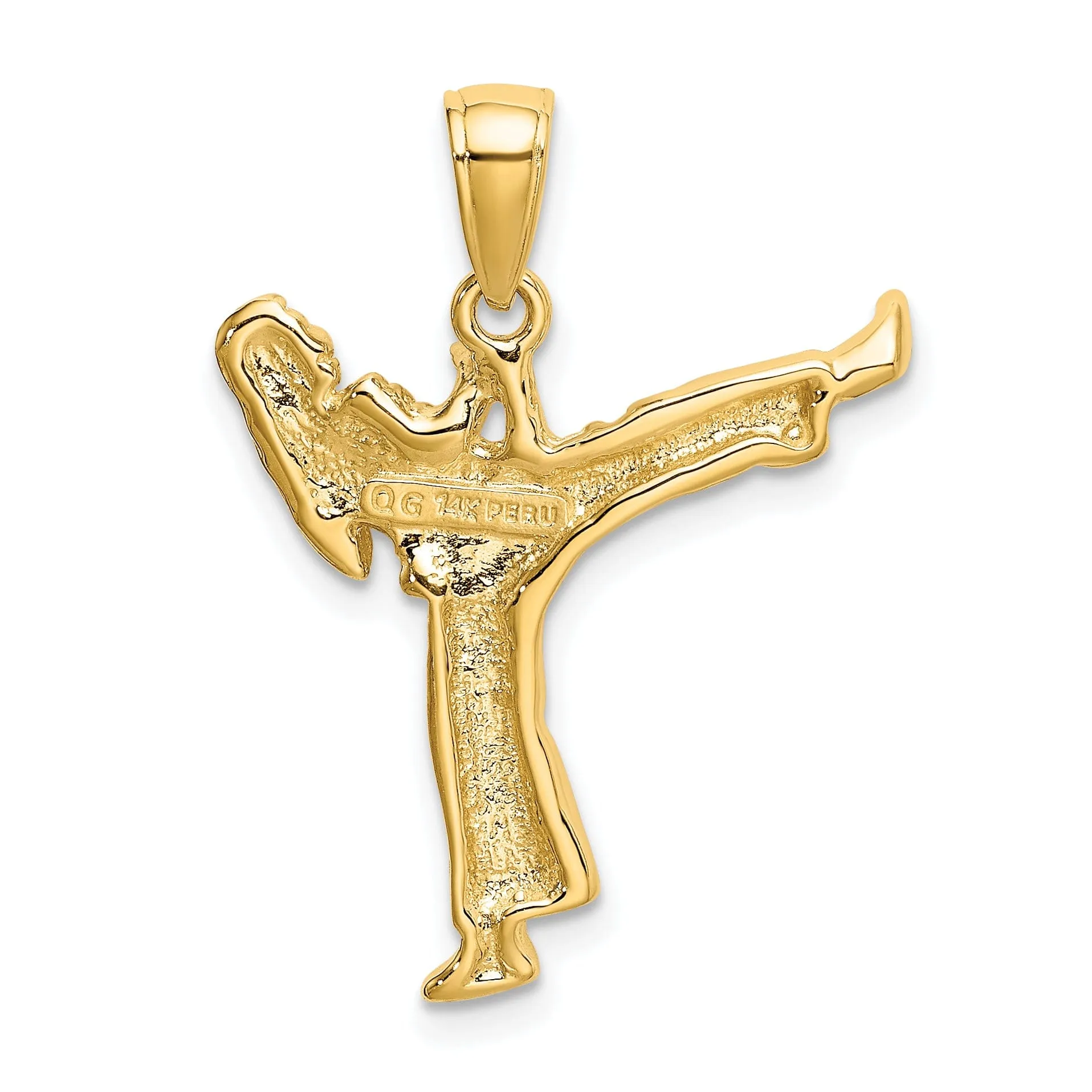 14k Yellow Gold Polished Girl Karate Pendant