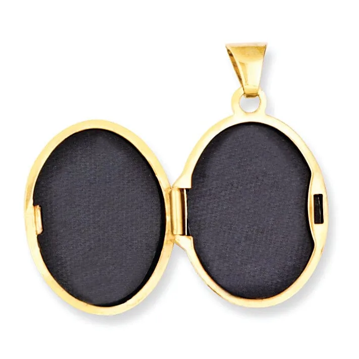 14k Yellow Gold Rhodium Footprints Locket