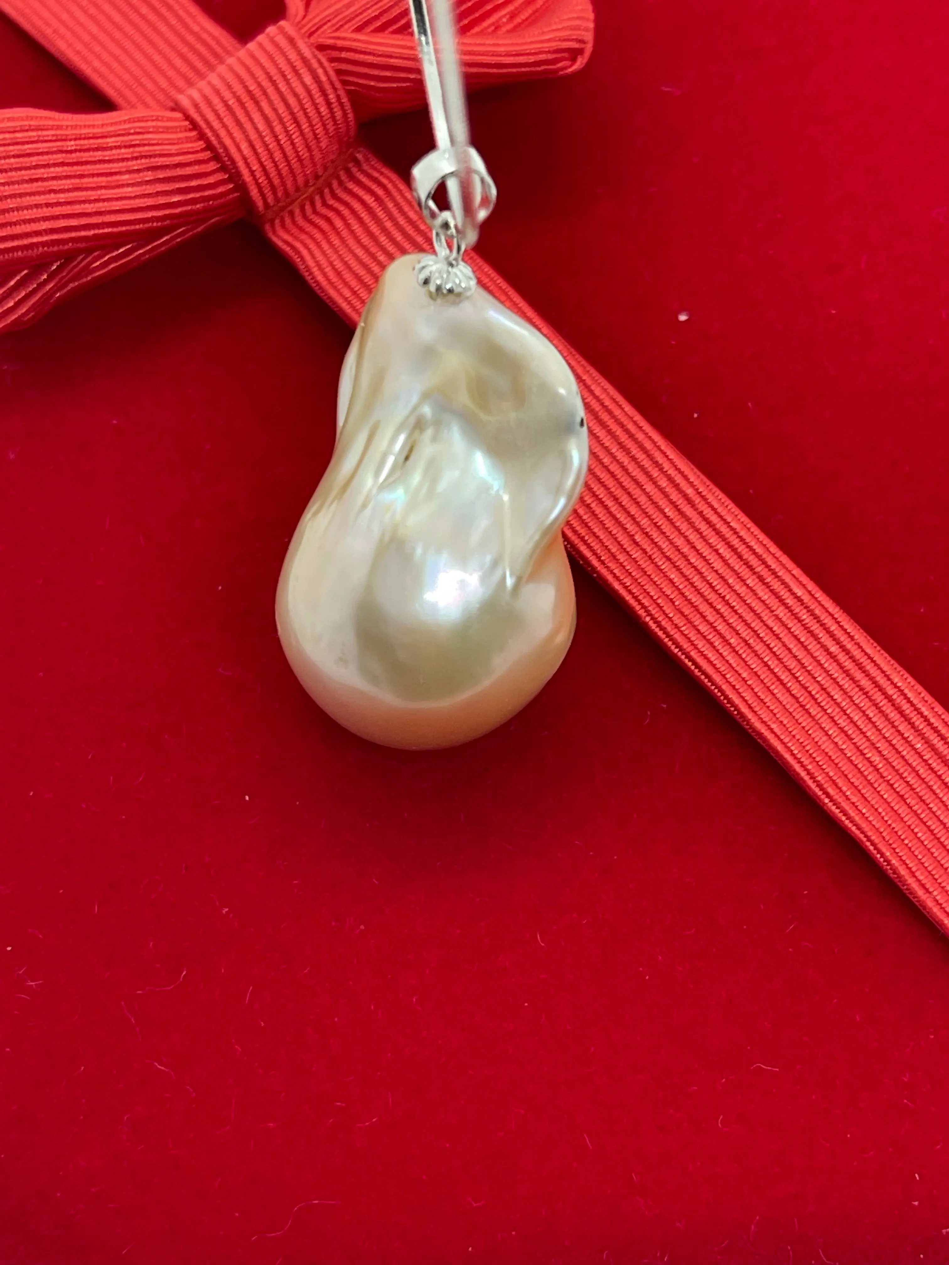 15-20mm AA  Baroque Freshwater Pearl with 925 Sterling silver Chain Necklace