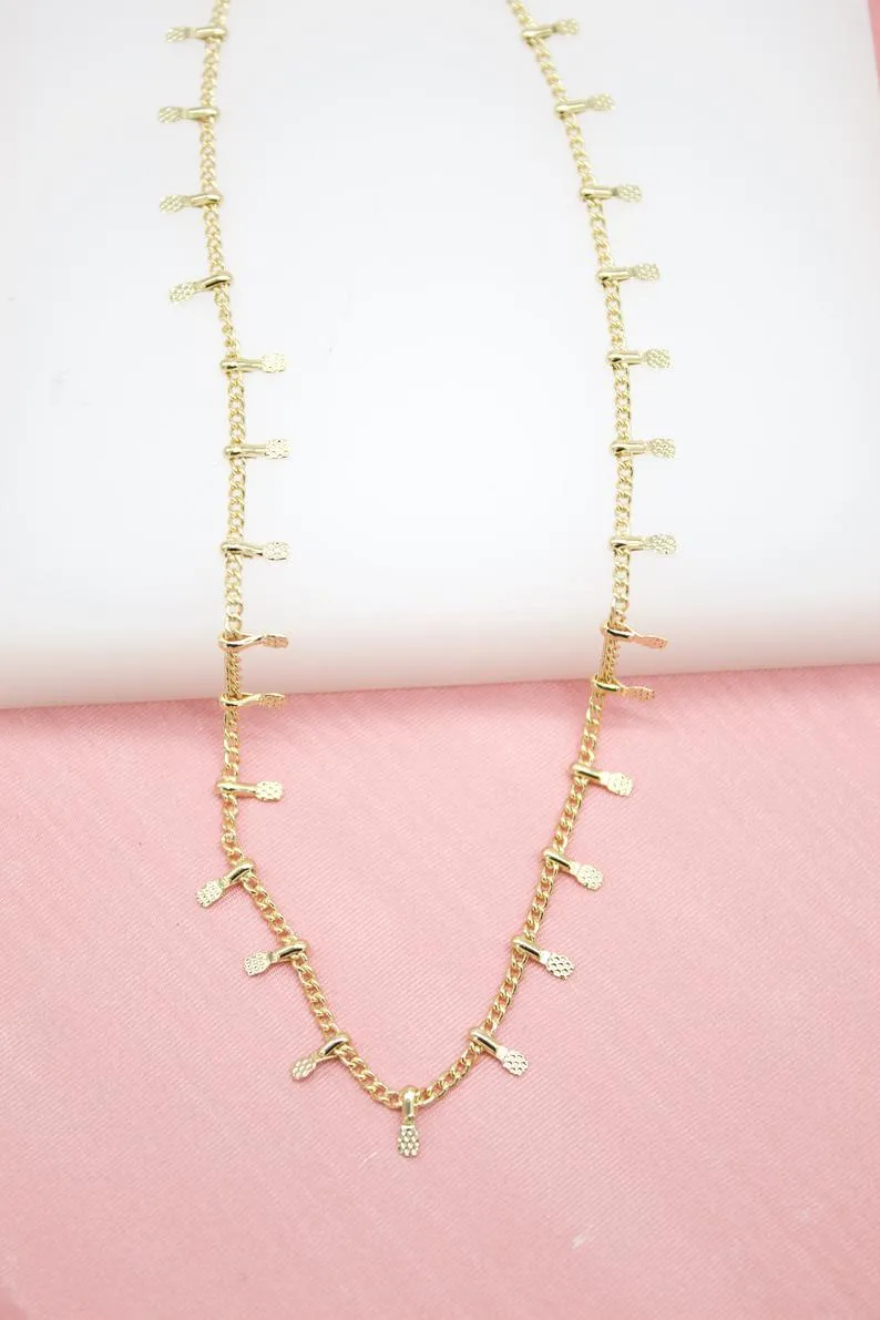 18K Gold Filled Dainty Fringe Choker Chain (G48)