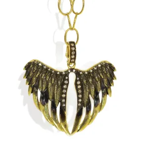 18kt Gold Midsize Angel Wing Charm with Diamonds