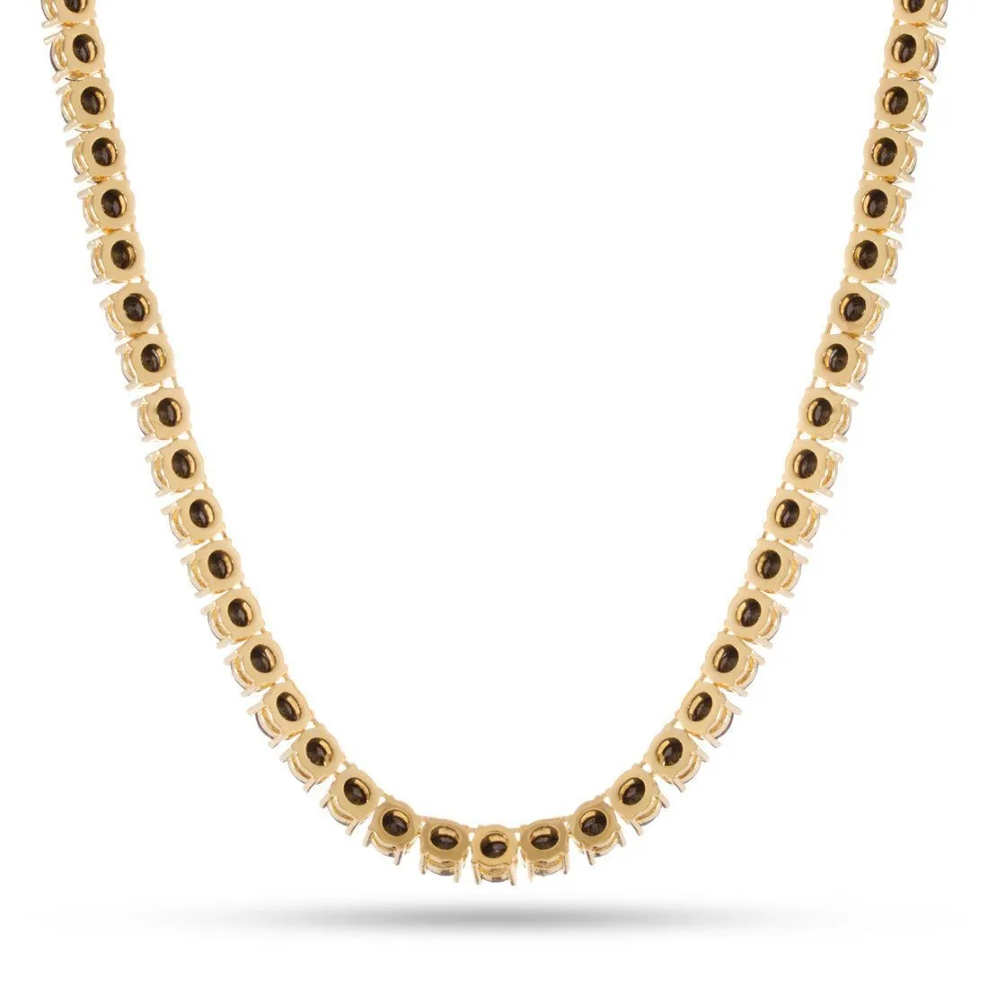 5mm 14K Gold Single Row Onyx Tennis Necklace