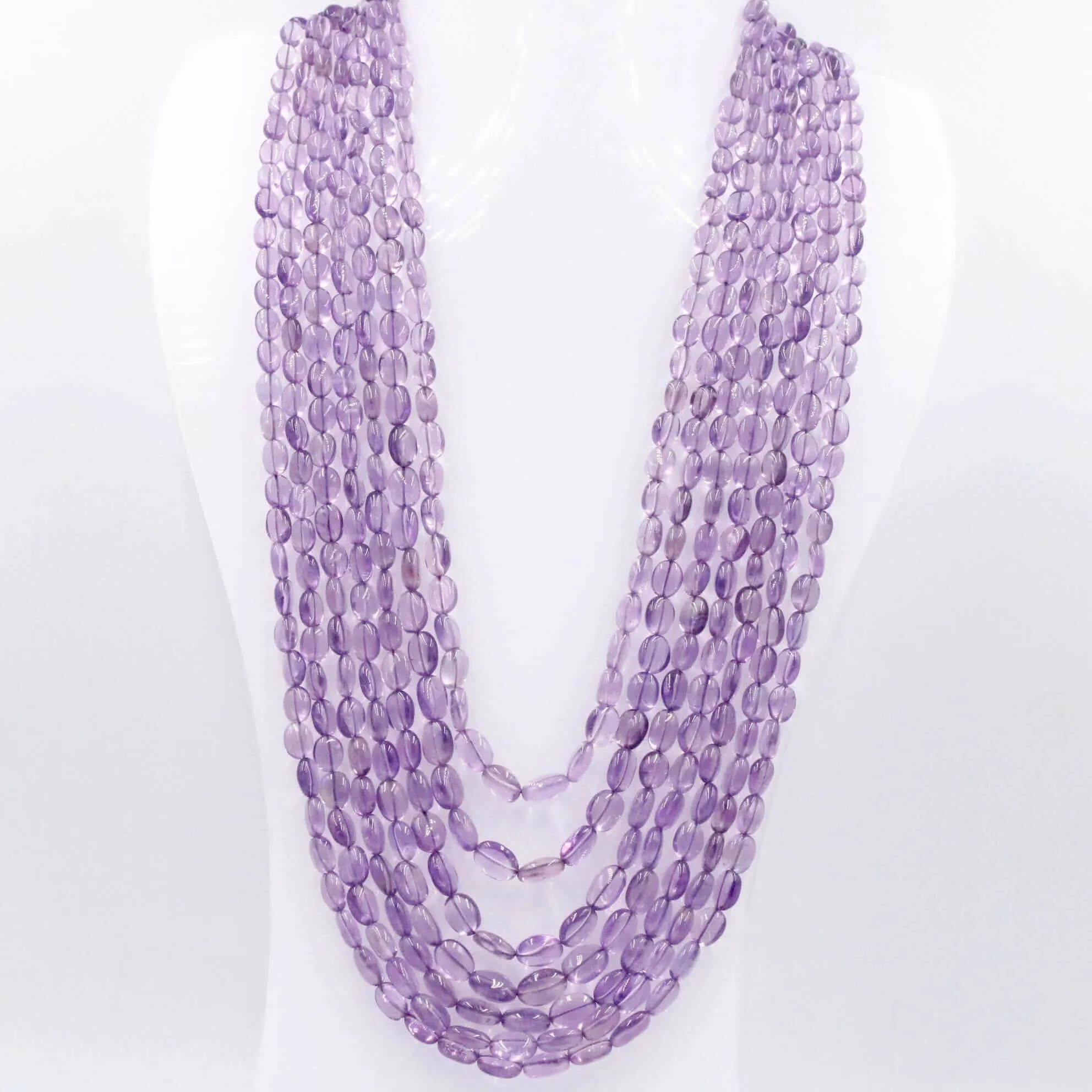 7 Strand Amethyst Necklace Layered Necklace Amethyst Necklace Gemstone Necklace Quartz Indian Necklace Sarafa Necklace SKU 6143165