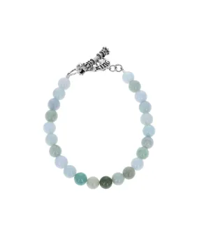 8mm Burma Jade Bracelet with Silver Toggle