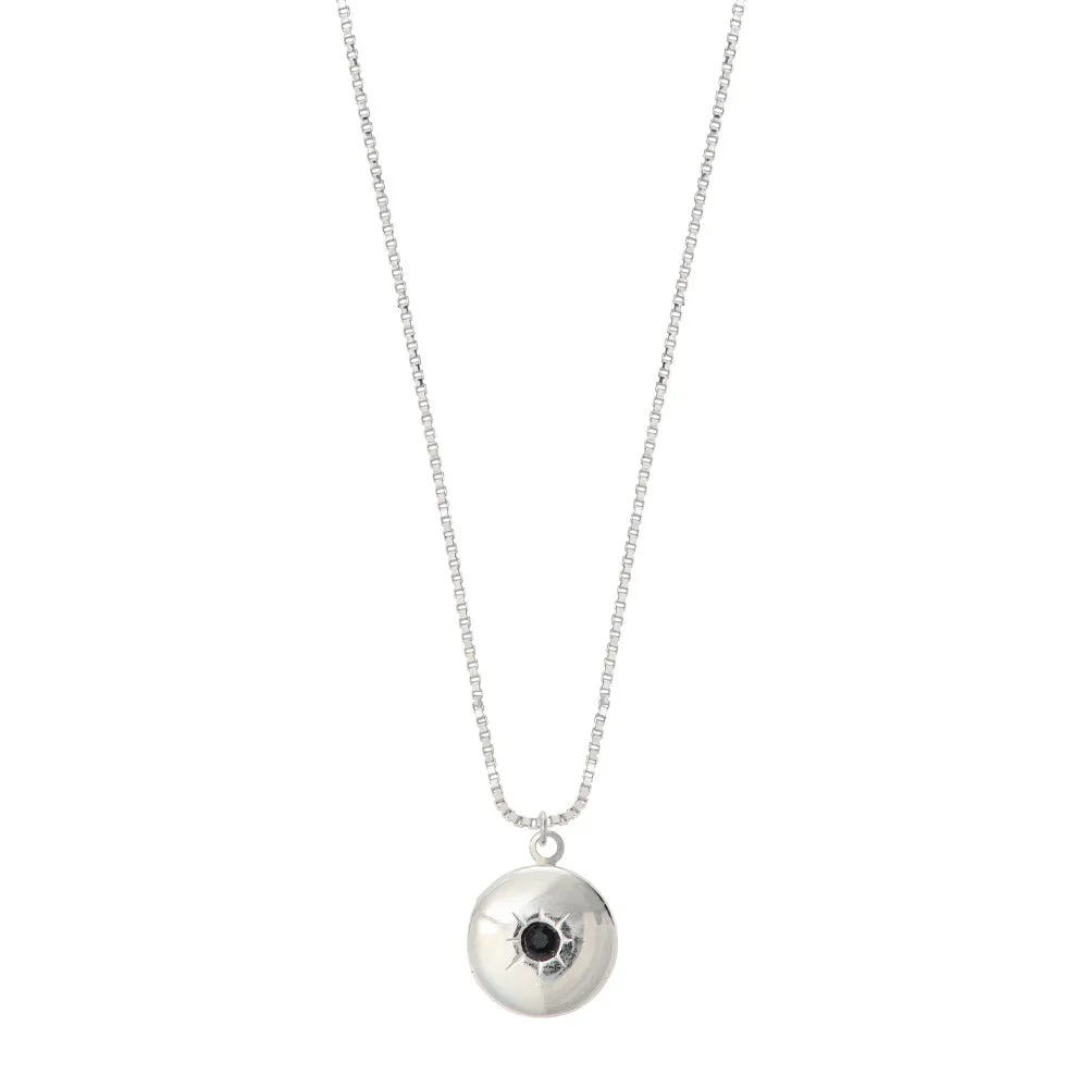 925 Silver Plated Circle Locket Slider Necklace