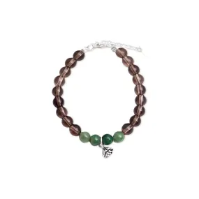 925 Silver Tea Crystal Jade Lotus Bracelet