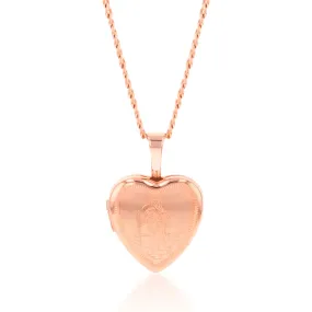 9ct Rose Gold Heart St. Christopher 12mm Locket