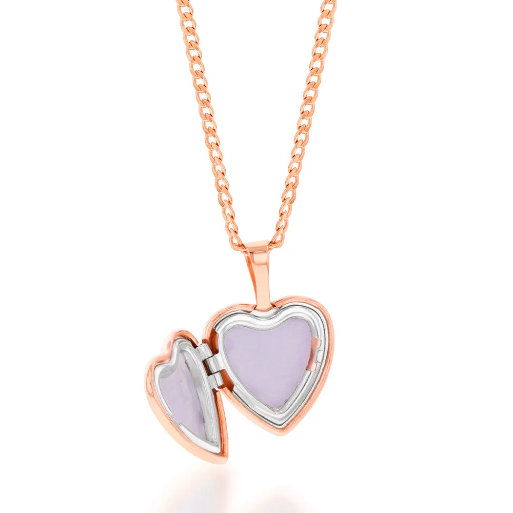 9ct Rose Gold Heart St. Christopher 12mm Locket