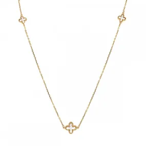 9ct Yellow Gold Mother of Pearl Clover Necklace