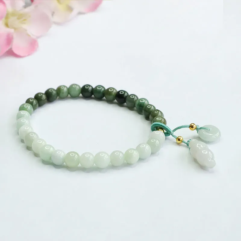 A-grade Jade Gradual Safety Buckle Bracelet with Sterling Silver Needle