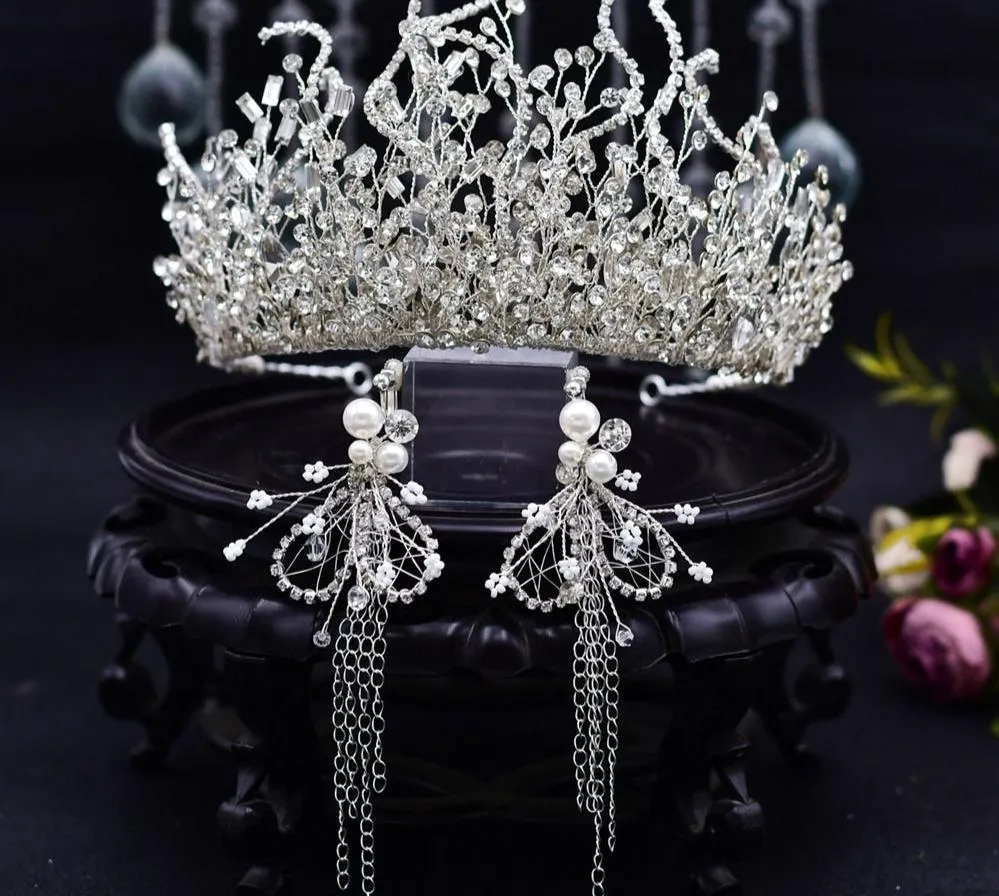 AB Colorful Rhinestone Bead Crystal AB Tiaras Crown Women Hair Accessories