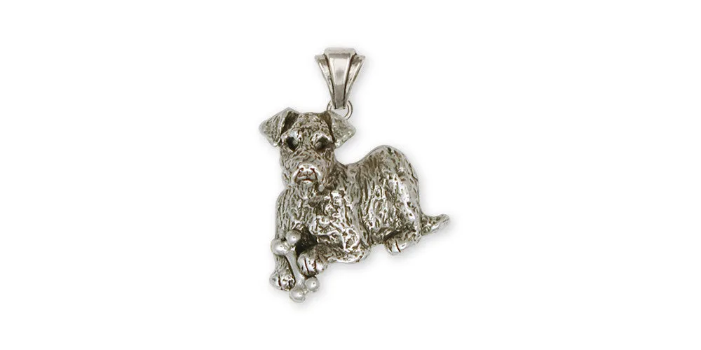 Airedale Terrier Pendant Jewelry Sterling Silver Handmade Dog Pendant AR1-P