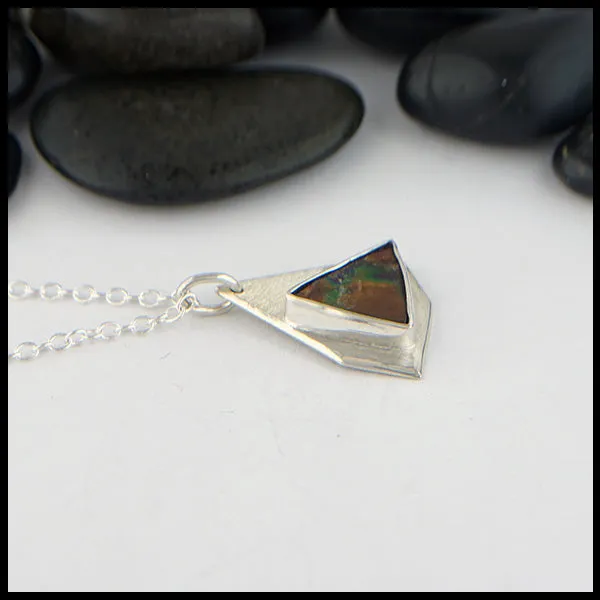 Ammolite and Silver Pendant