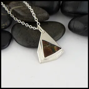 Ammolite and Silver Pendant