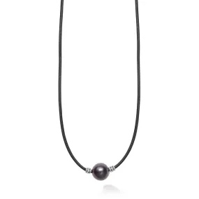 Anthem Single Tahitian Black Pearl Necklace