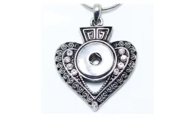 Antique Alloy Crystal Snaps buttons Pendant Necklace For Women