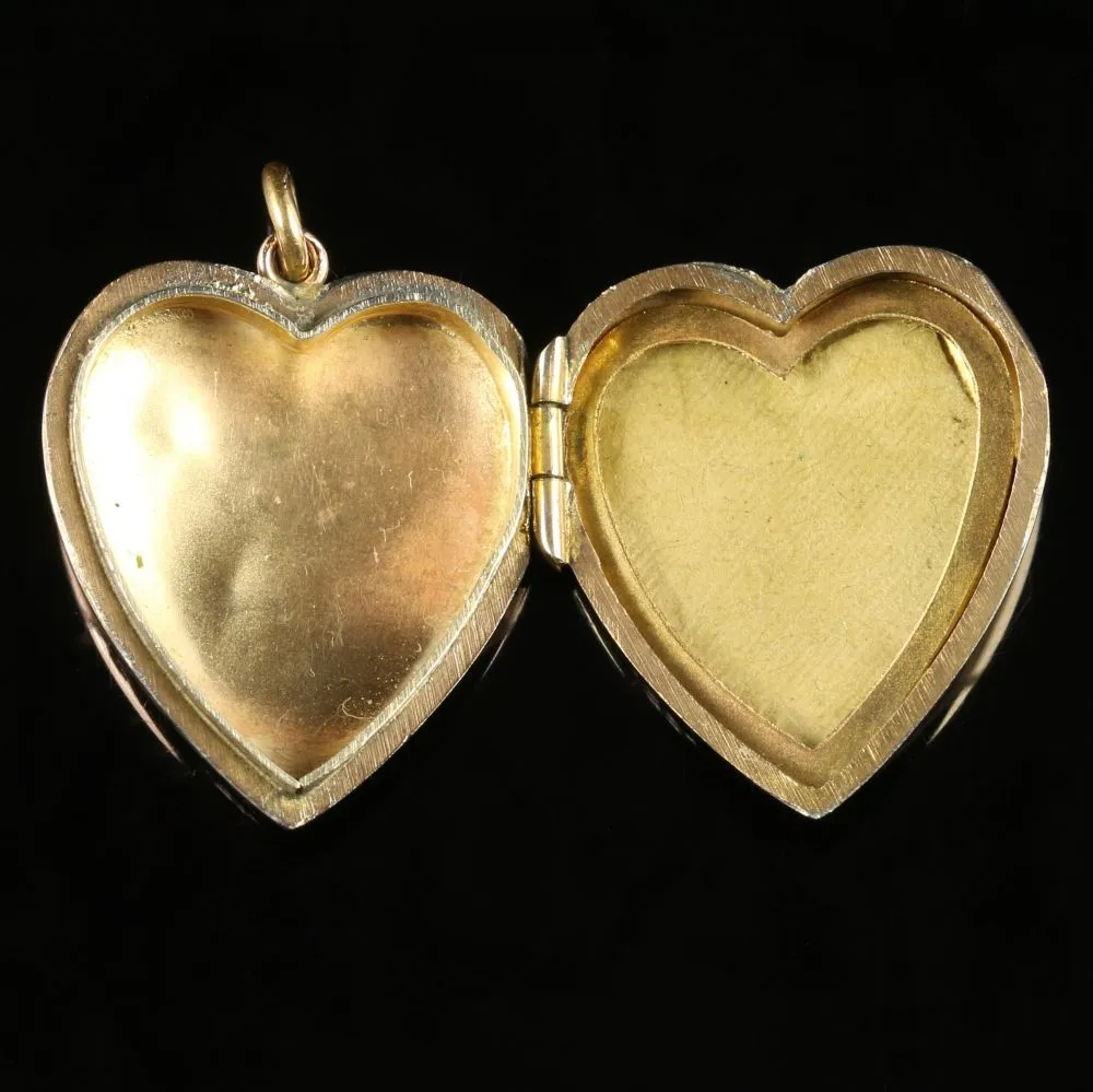 Antique Victorian Gold Heart Locket Circa 1880