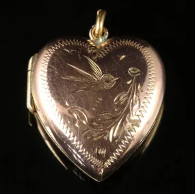 Antique Victorian Gold Heart Locket Circa 1880