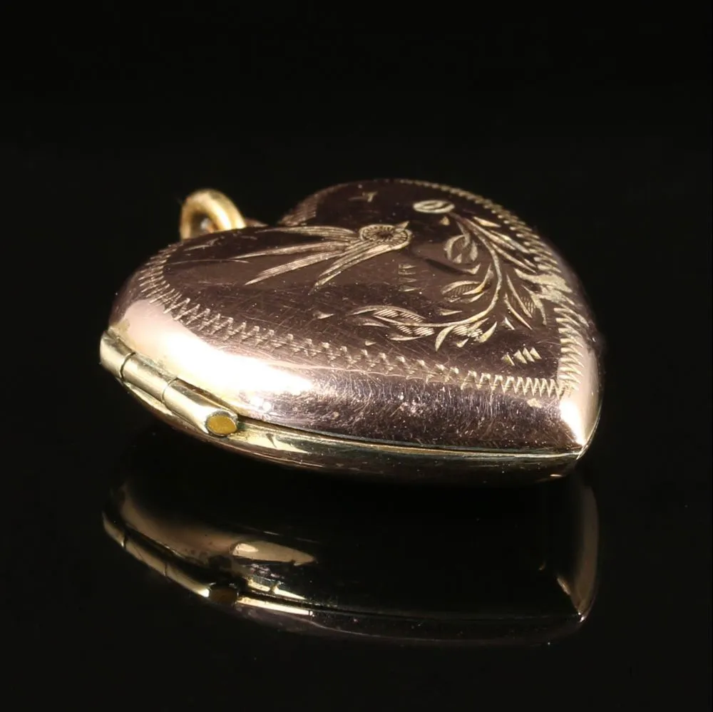 Antique Victorian Gold Heart Locket Circa 1880