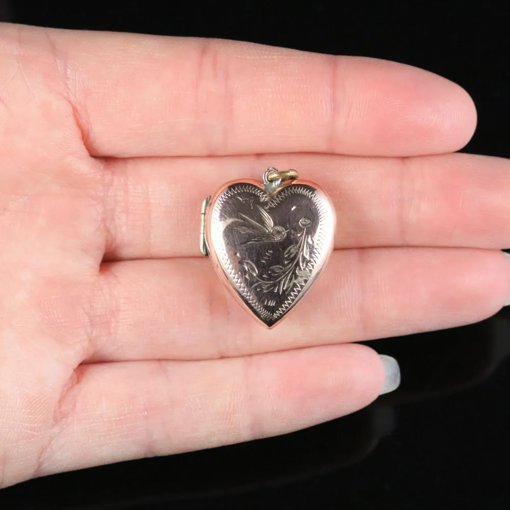 Antique Victorian Gold Heart Locket Circa 1880