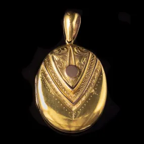 Antique Victorian Locket Solid 15Ct Gold Circa 1880