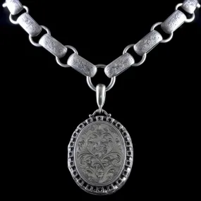 Antique Victorian Silver Locket Collar Dated 1880