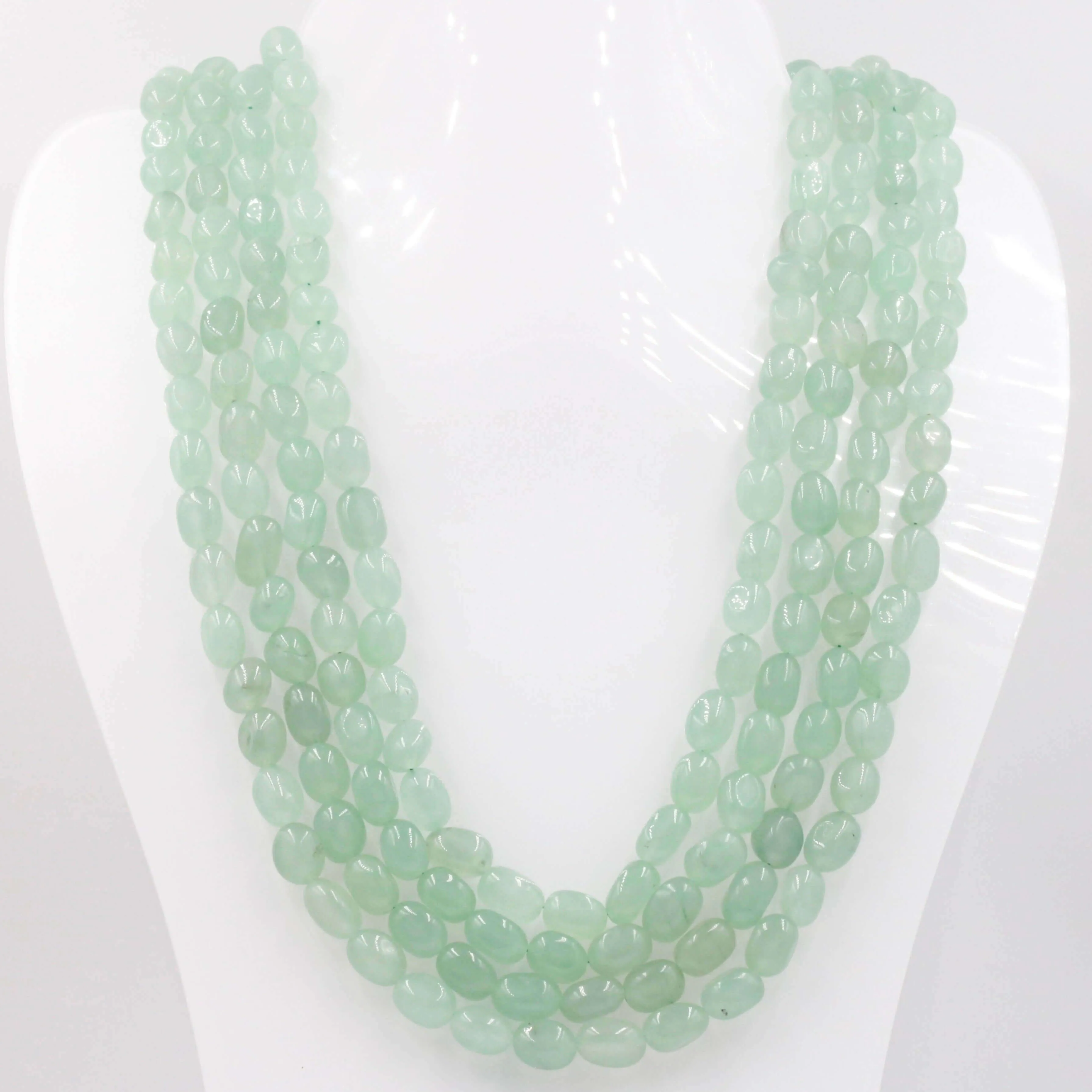 Aventurine Quartz Beaded Necklace Green Quartz Necklace Russian Quartz Sarafa Indian Necklace Layered Necklace Long Necklace SKU: 6143100