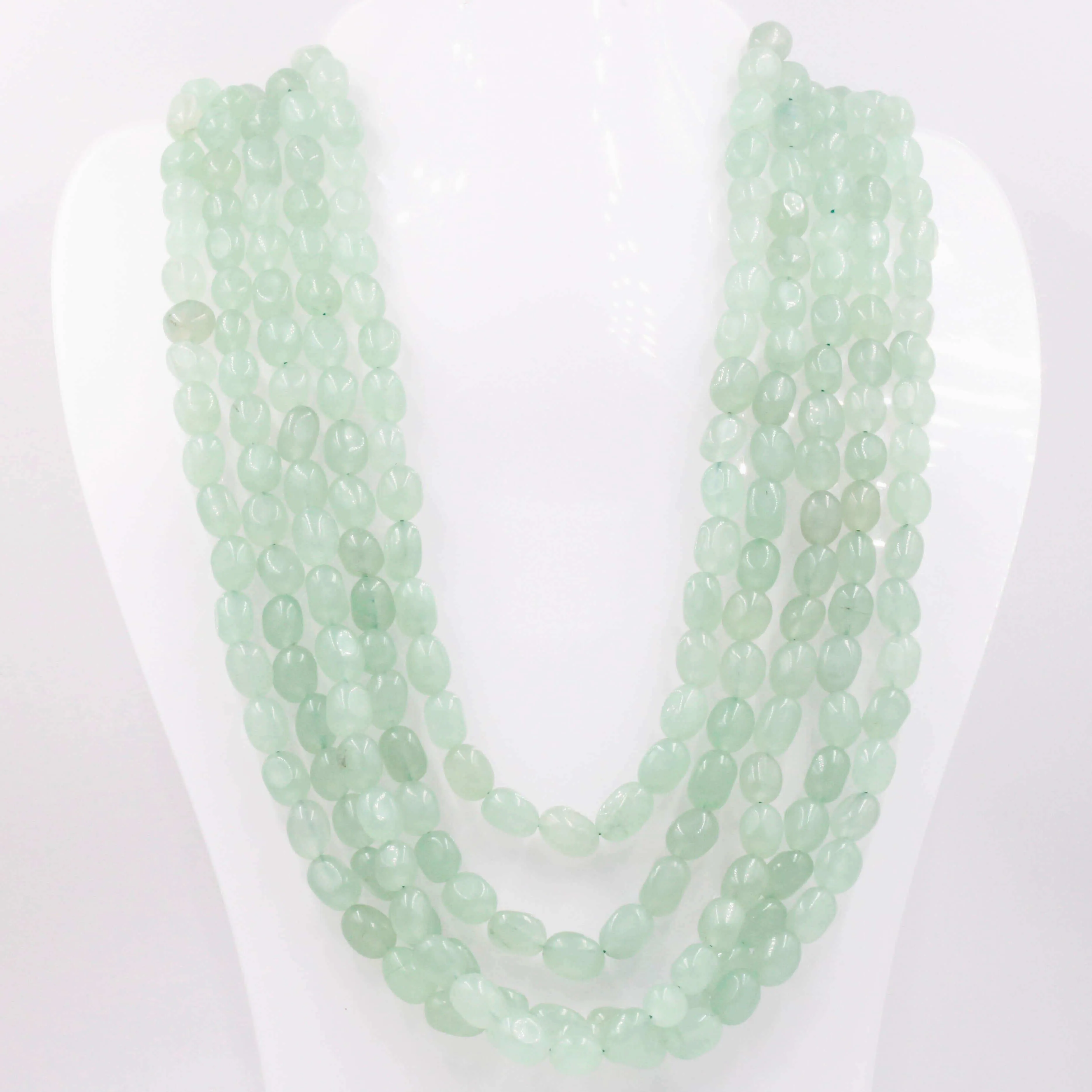 Aventurine Quartz Beaded Necklace Green Quartz Necklace Russian Quartz Sarafa Indian Necklace Layered Necklace Long Necklace SKU: 6143100