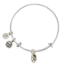 Baby Shoe Sun Charm Bangle Bracelet