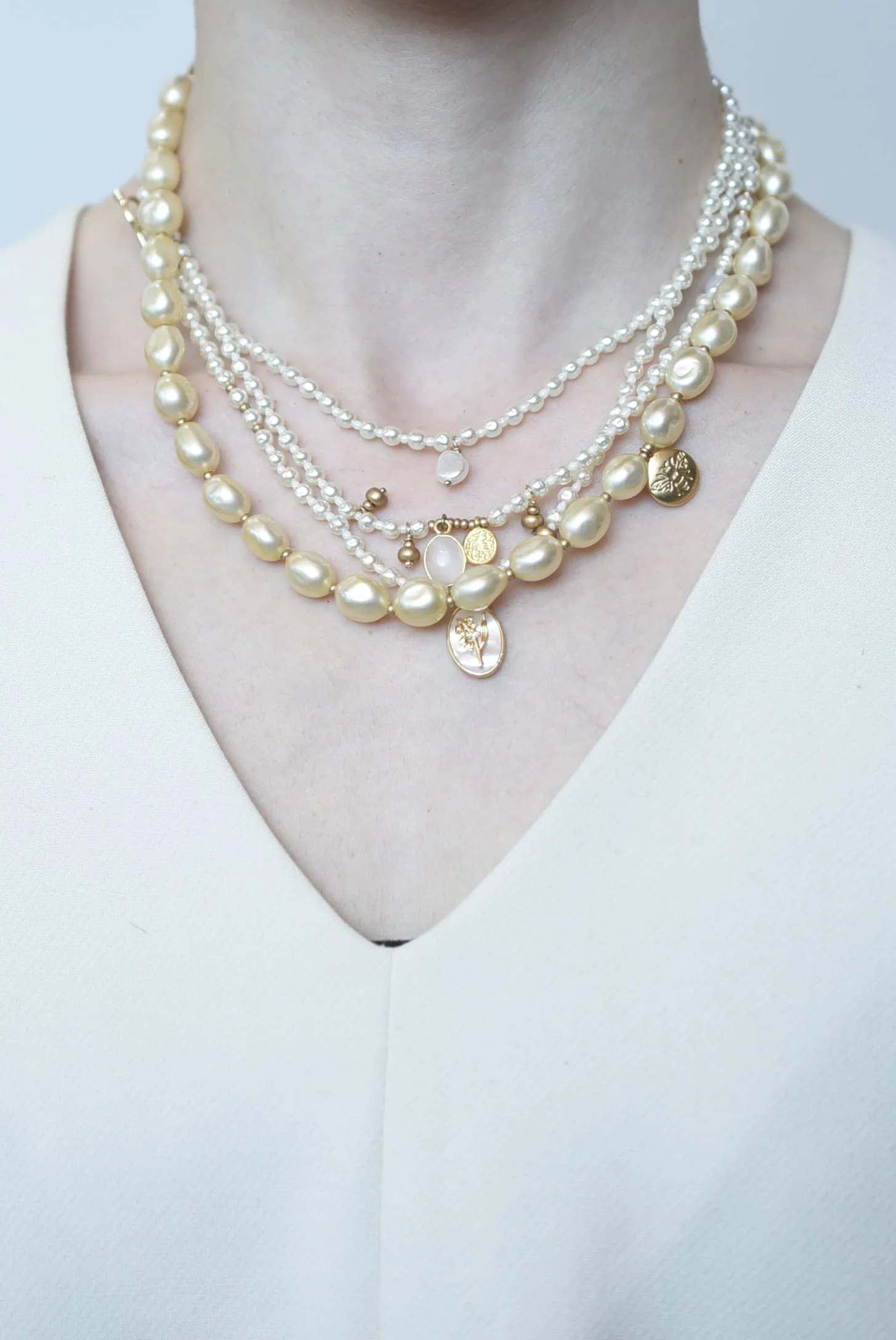 baroque glass pearl necklace