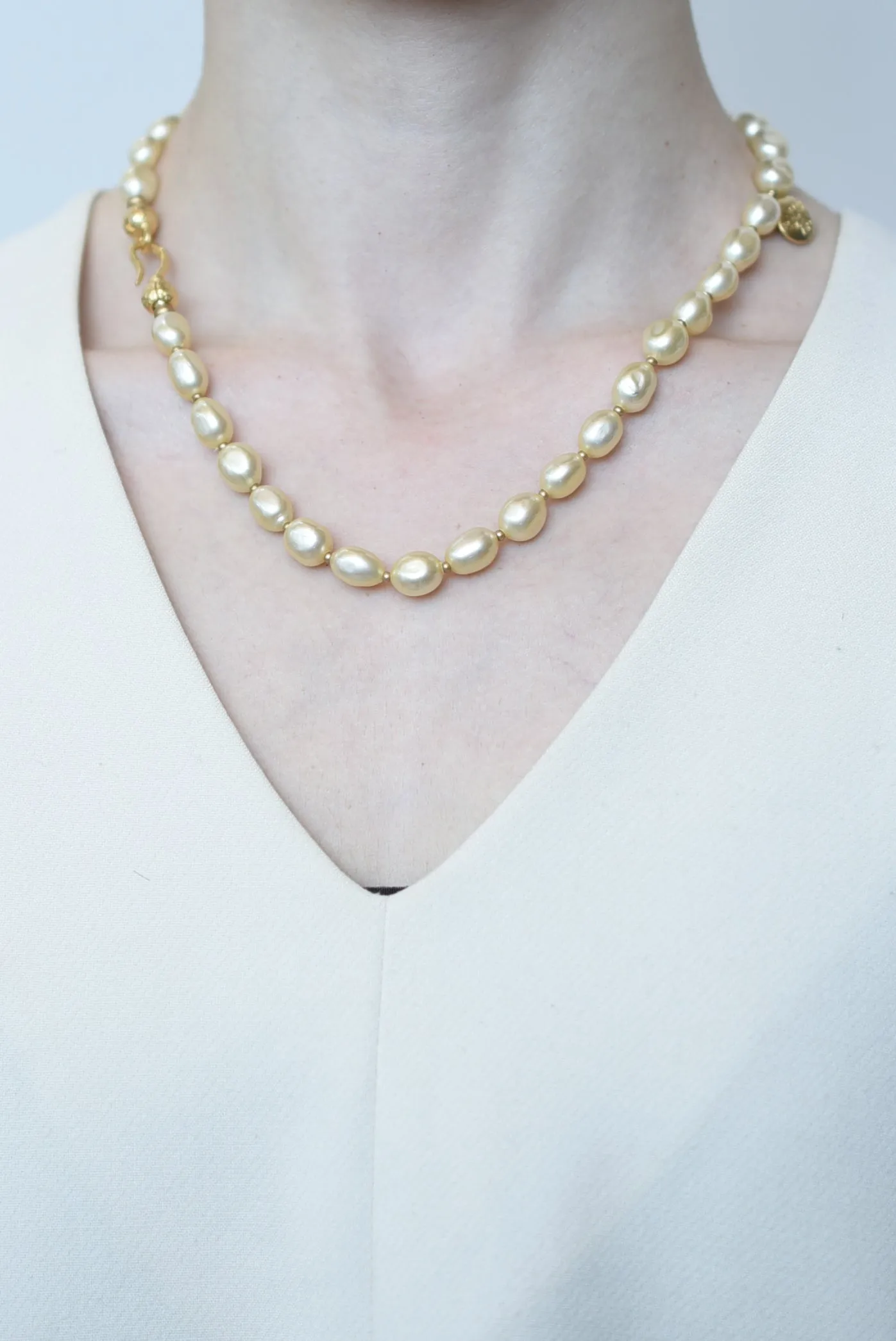 baroque glass pearl necklace