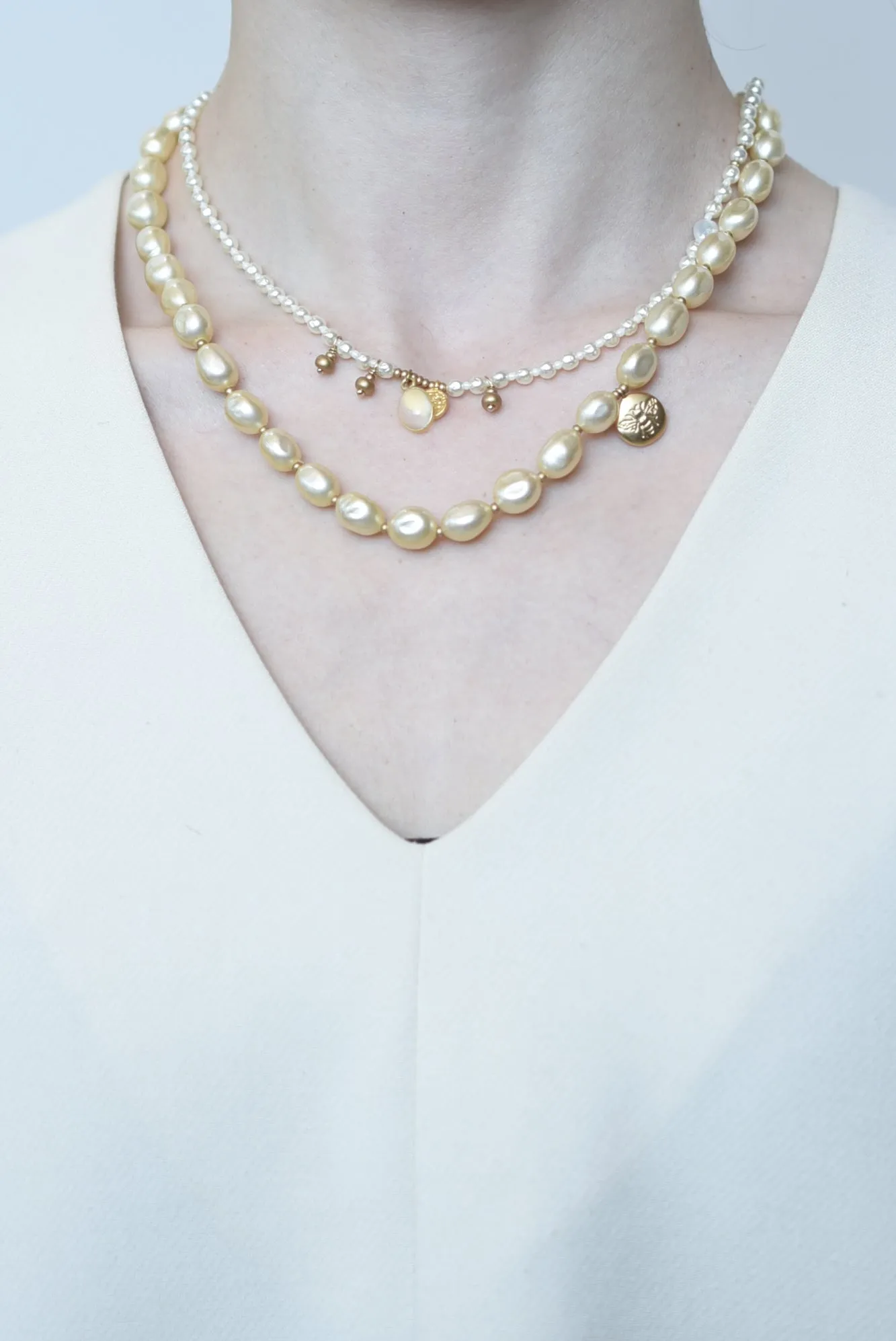 baroque glass pearl necklace