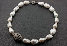 Baroque Pearl Necklace with Enhancer