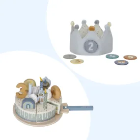 Birthday Cake and Crown Bundle - Blue