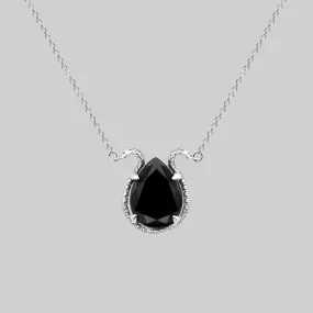 BITTERSWEET. Double Serpent Onyx Necklace - Silver