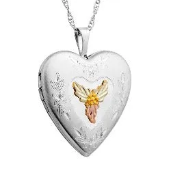 Black Hills Gold or Sterling Silver Heart Picture Locket