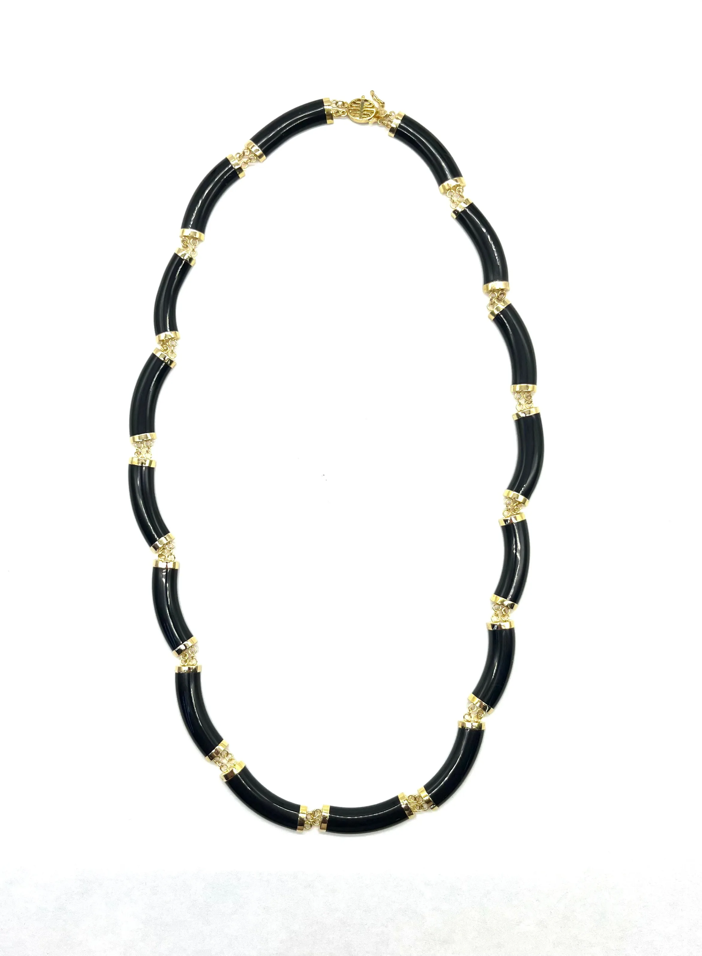 Black Onyx Link Bar Necklace