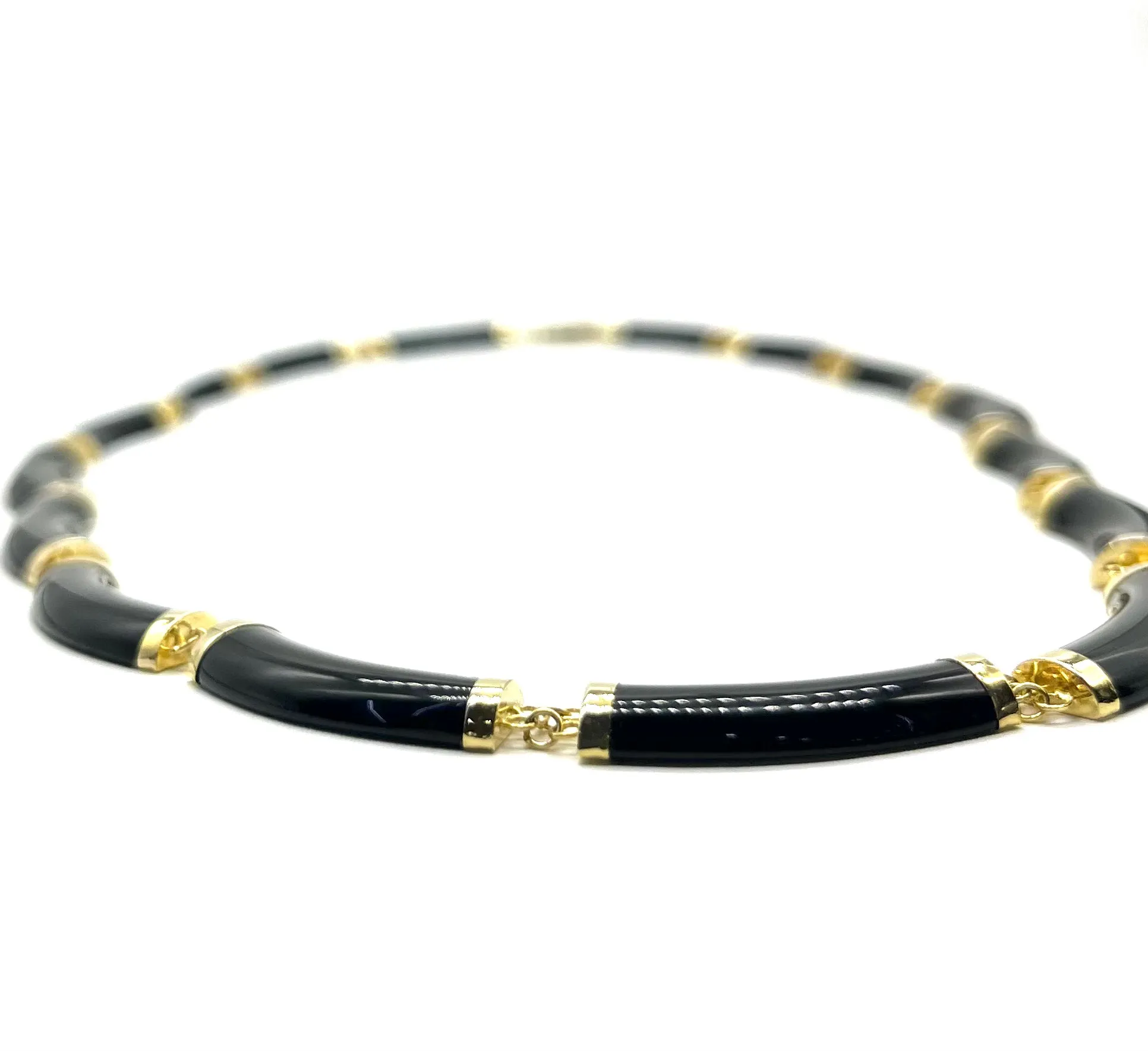 Black Onyx Link Bar Necklace