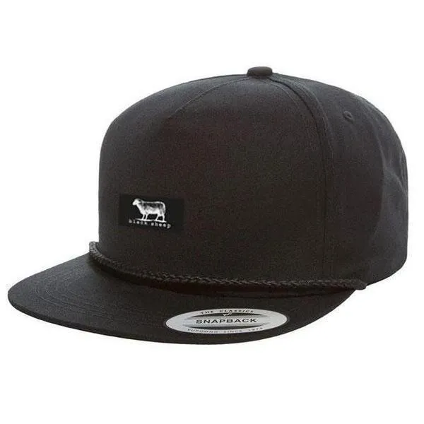 Black Sheep Icon Label Rope Snapback Black - Black